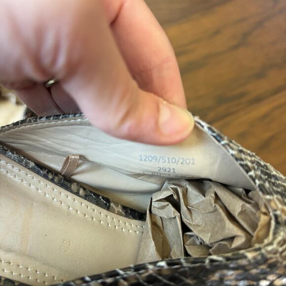 ZARA BASIC Collection Block Heel Pointed Toe Python Print Leather Pump 7.5 - Picture 3 of 10